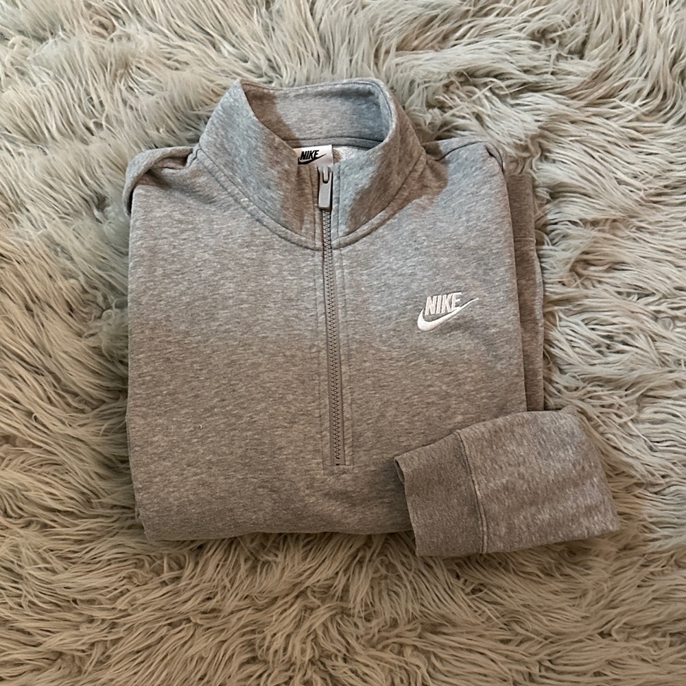 Nike Heather Gray Quarter-Zip Pullover